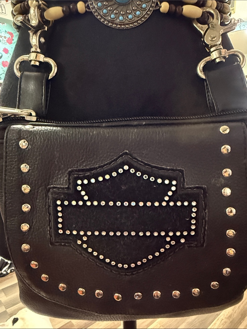 Black Studded Mini Crossbody Bag - Unbranded - Picture 2 of 15